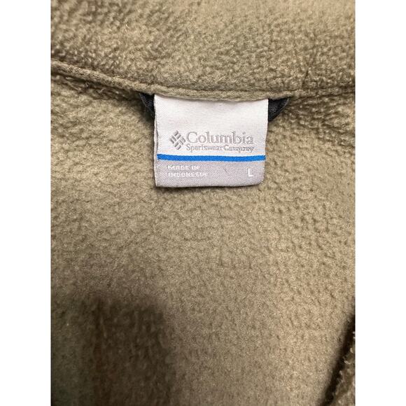 Columbia Vest Mens Full Zip Fleece Green Size L - Picture 3 of 5